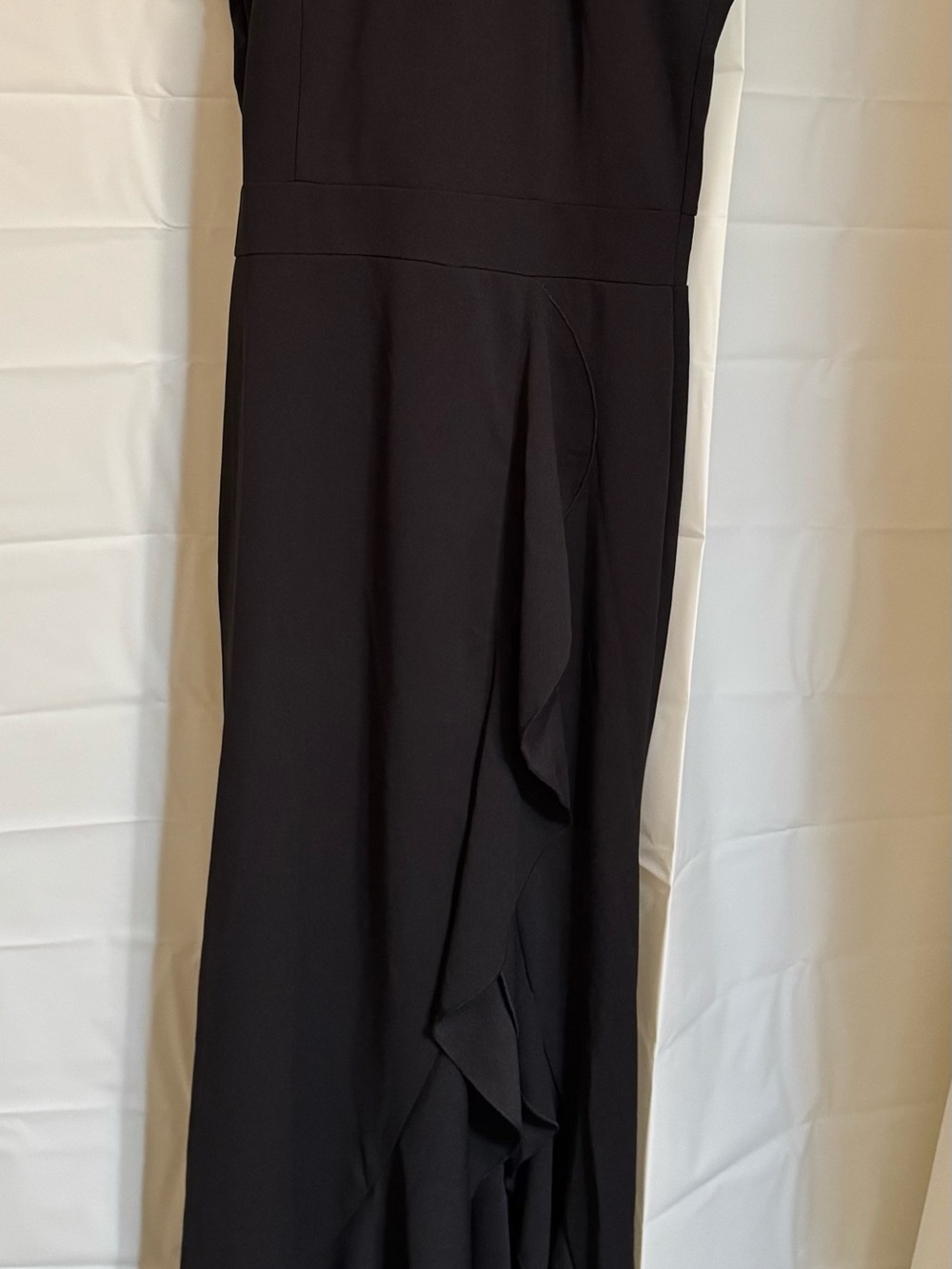 Classic Black Maxi Dress with Ruffle Detail